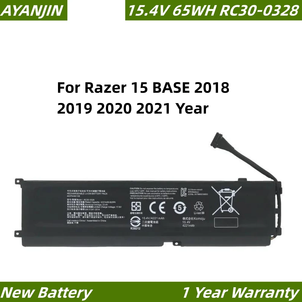 Imagem -01 - Bateria Portátil para Razer Blade 15 15.4v 4221mah 65wh 2023 Rz0903304x Rz09-03305x Rz09-0330x Rz09-03305x Rz09-0330x Rc30-0328 bateria portatil para razer blade 15 154v 4221mah 65wh 2023 rz0903304x rz09 03305x rz09 0330x rz09 03305x rz09 0330x rc30 0328 01