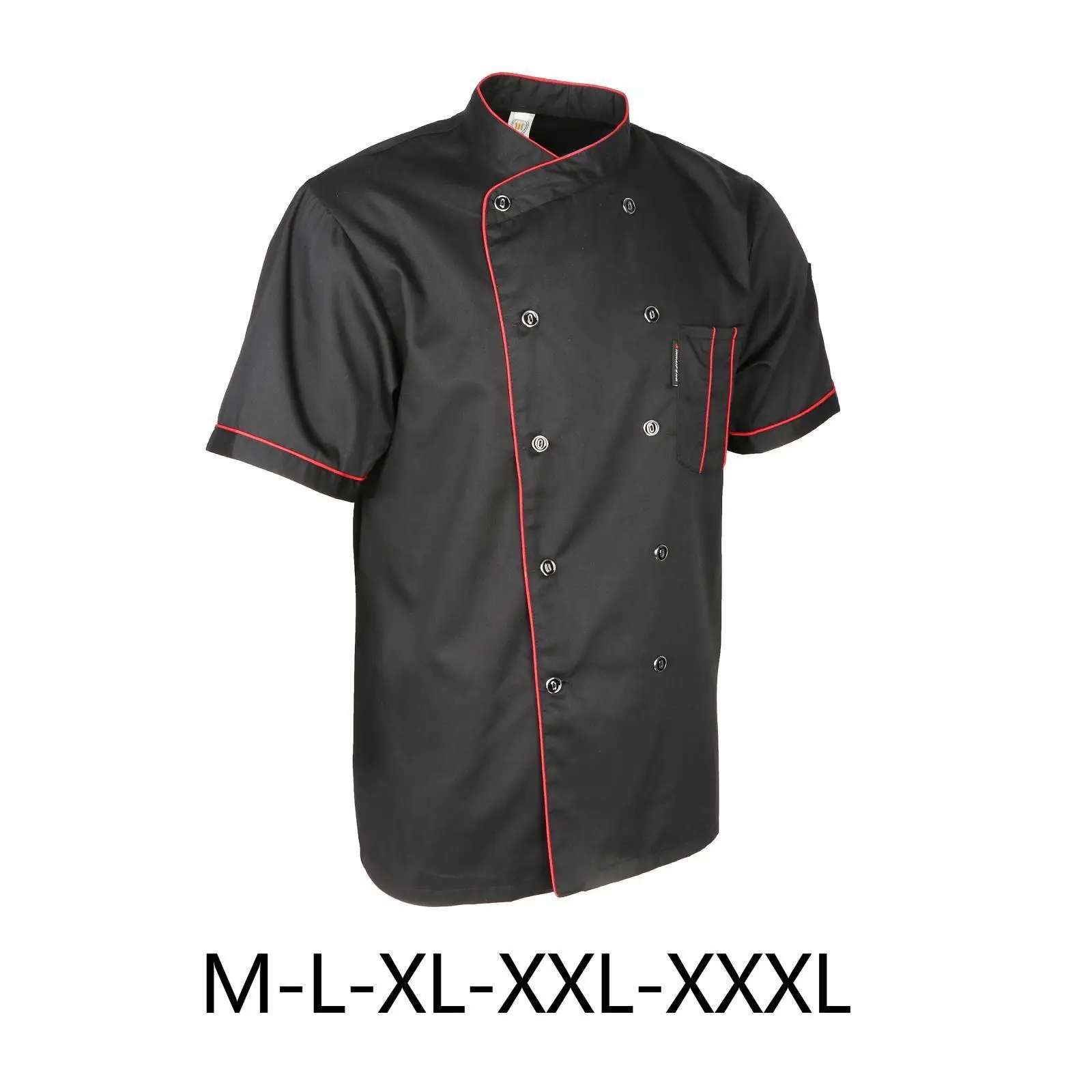 Chef Jacket Short Sleeve, Lightweight Breathable Uniform for Cooking Kitchen Hotel Men