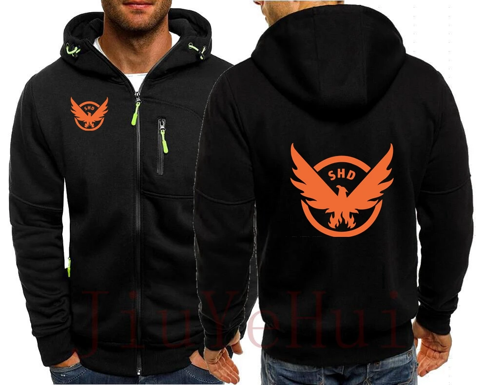 The Division 2 Tom Clancy\'s SHD PS4 Xbox PC Games Zipper Sweatshirts Male Hip Hop Men Game Jacket Mens Clothing Outerwear