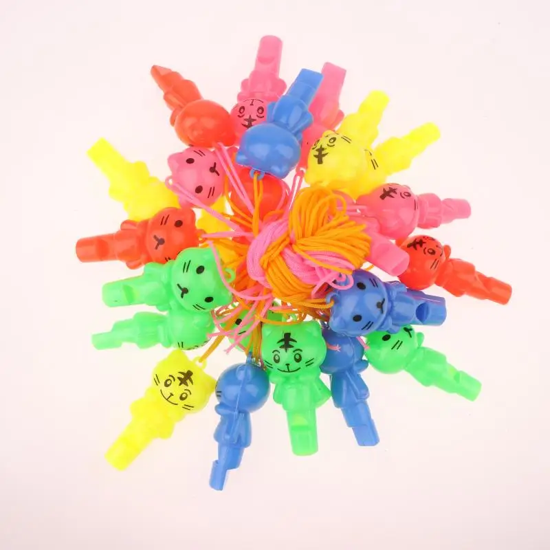 25 pçs estilo aleatório bonito animal gato apito de plástico árbitro esporte cheerleading brinquedos e crianças festa aniversário favores presentes