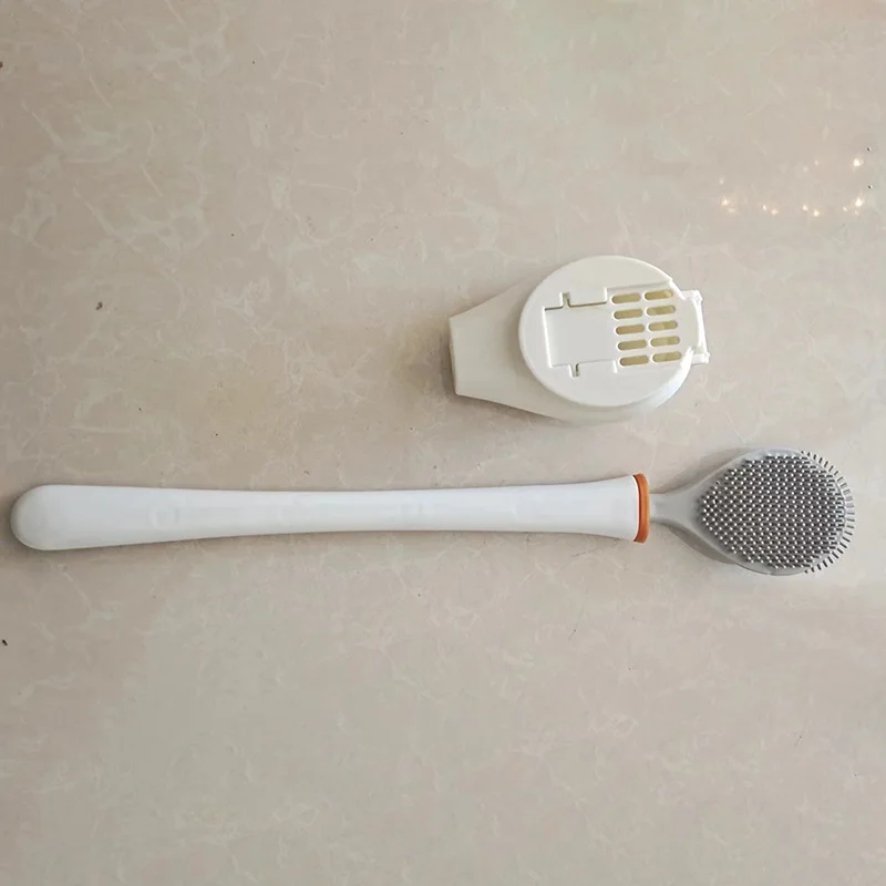 

Household Wall-Mounted Toilet Brush Set Non-Perforated Silicone No Dead Angle Plastic Cleaning Brush
