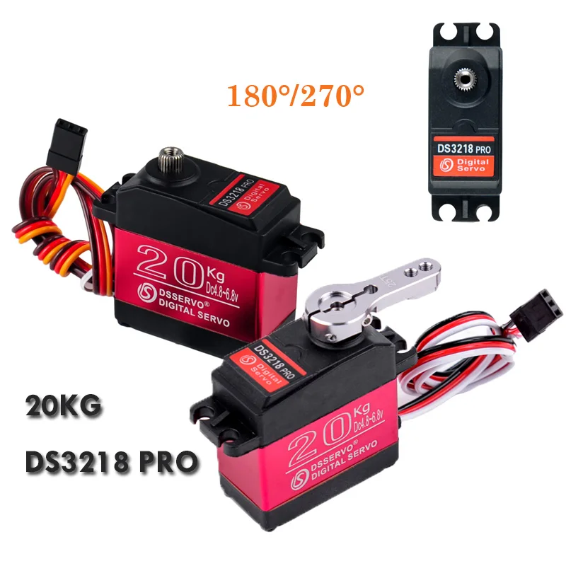 

20KG DS3218 Pro Digital Servo Motor 180/270 Degree High Torque With 25T Arm Metal Gear Servo DIY Parts For 1/8 1/10 RC Car Model