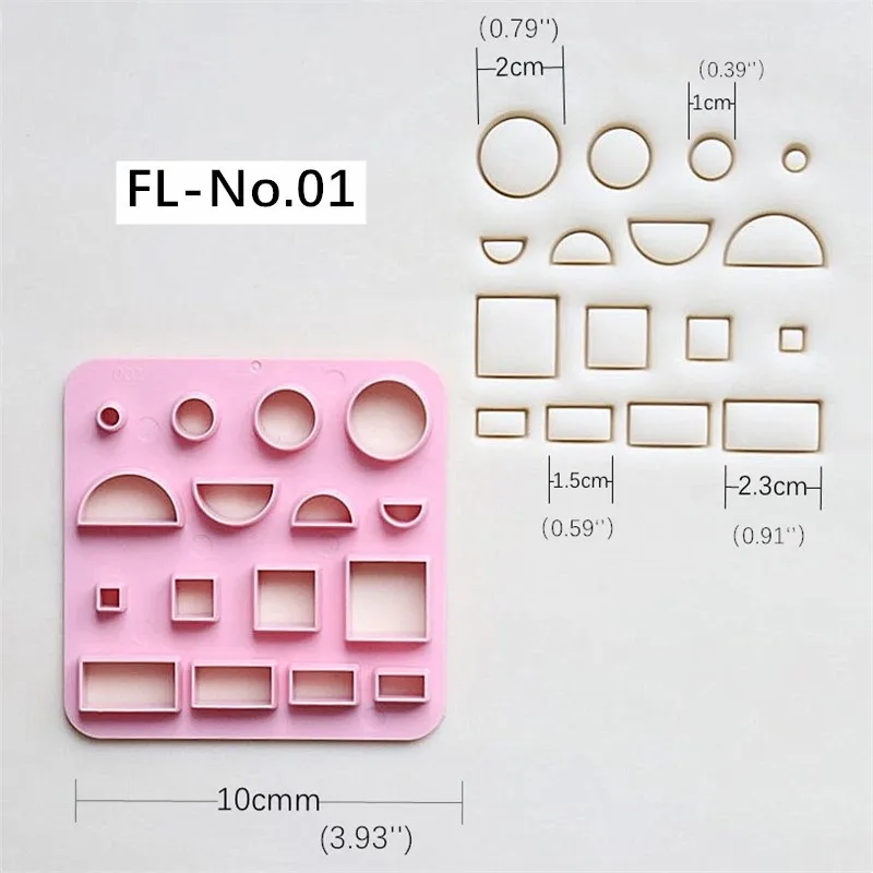 DIY Polymer Clay Jewelry Making Tool - Earrings Cutter Mold Geometric Shapes Clay Mould for Crafting