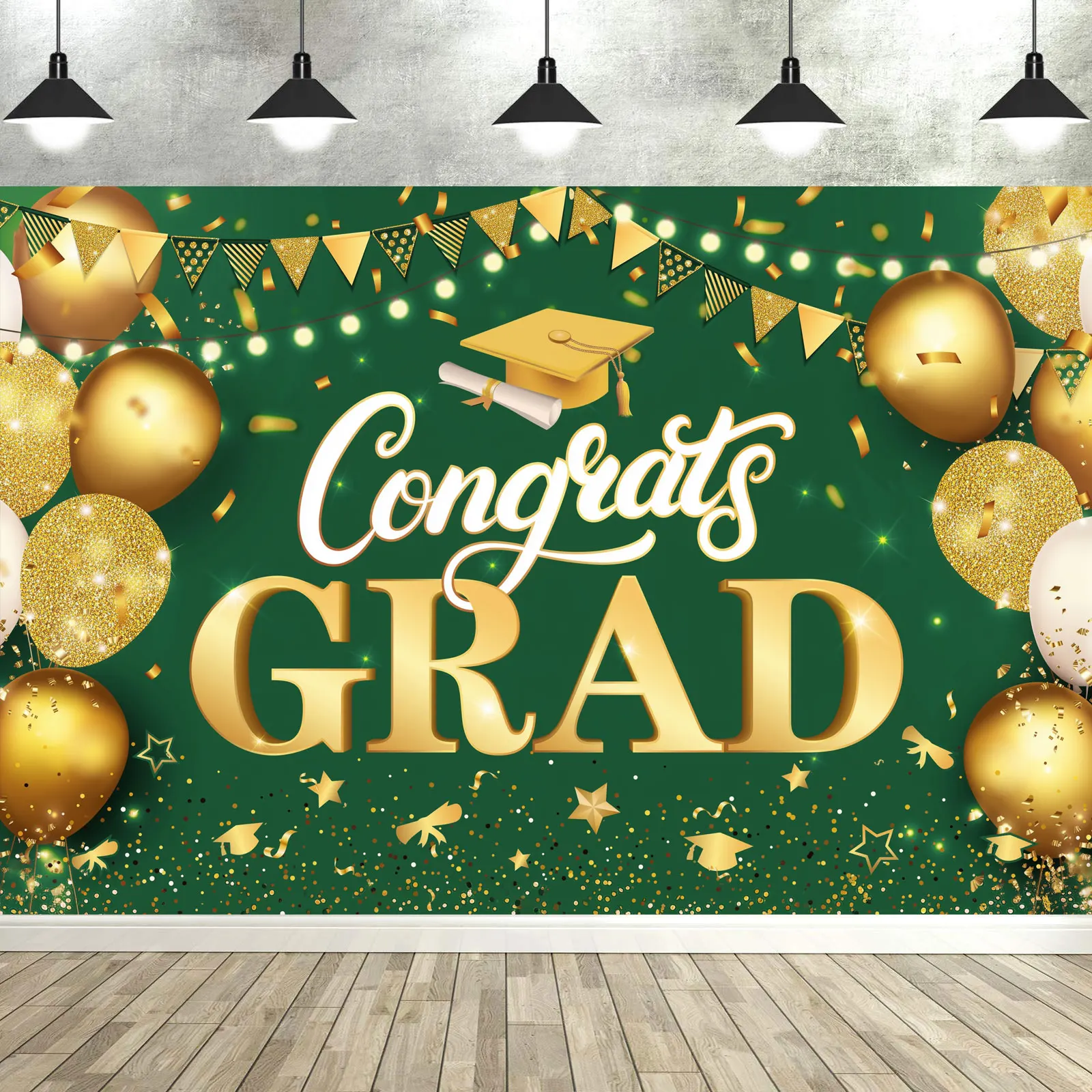 Congrats Grad Banner Congratulations Backdrop Graduation Decorations 2025 Photographic Studio Photo Backgrounds