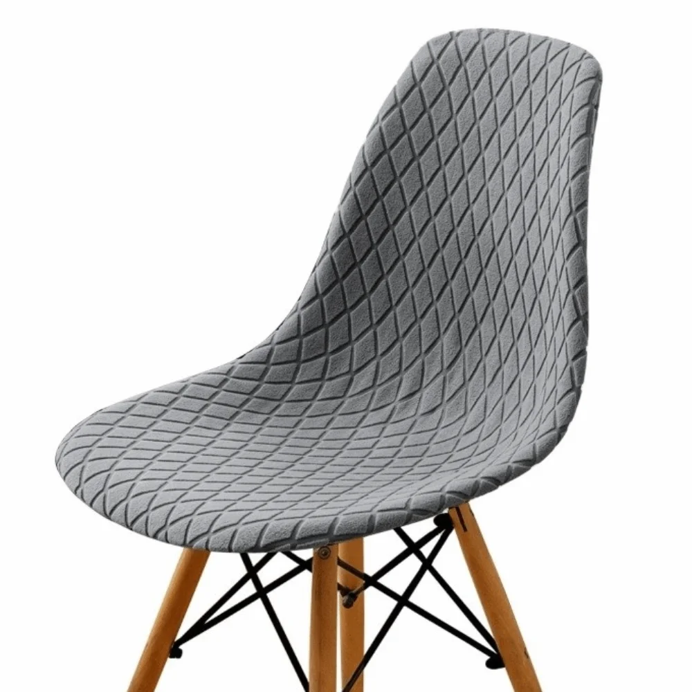 Short Back Dining Curved Chair Cover Jacquard Waterproof Stretch Chair Cover Thickened Elastic Stretch Slipcover Dust Cover