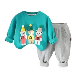 New Spring Autumn Baby Clothes Suit Children Boys Girls Cartoon T-Shirt Pants 2Pcs/Sets Toddler Casual Costume Kids Tracksuits