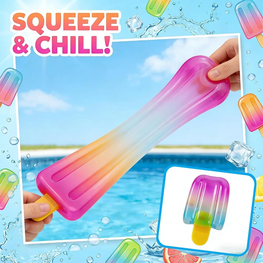 Ice Cream Squishy Toy, Summer Stress Relief Squeeze Toy, Sensory Fidget Squishy, Popsicle Anxiety Relief Toy, Party Favor Gift