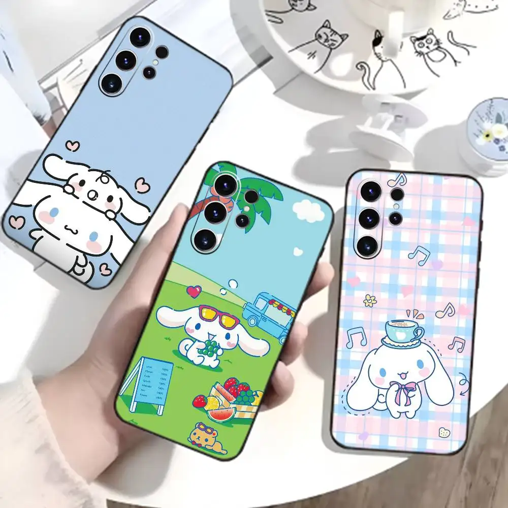 Cute Cartoon W-Cinnamoroll-S Phone Case For Samsung S26,S25,S24,S23,S22,S21,S20,Plus,Fe,Lite,Others Black Cover