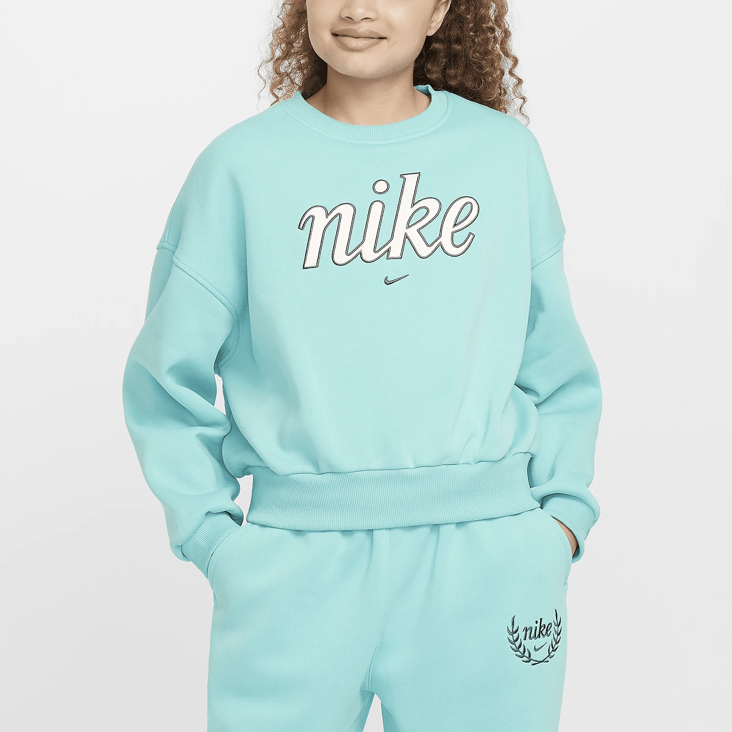 

Трикотажная толстовка с круглым вырезом и капюшоном Nike Authentic New Season Big Kids Fleece Casual FZ5566-338