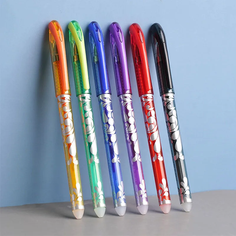 

24/30pcs Set Multicolor Erasable Gel Pen Fine Point 0.5mm 6 Colors Ink Refills Washable Handle Office Stationery Disappear Pen