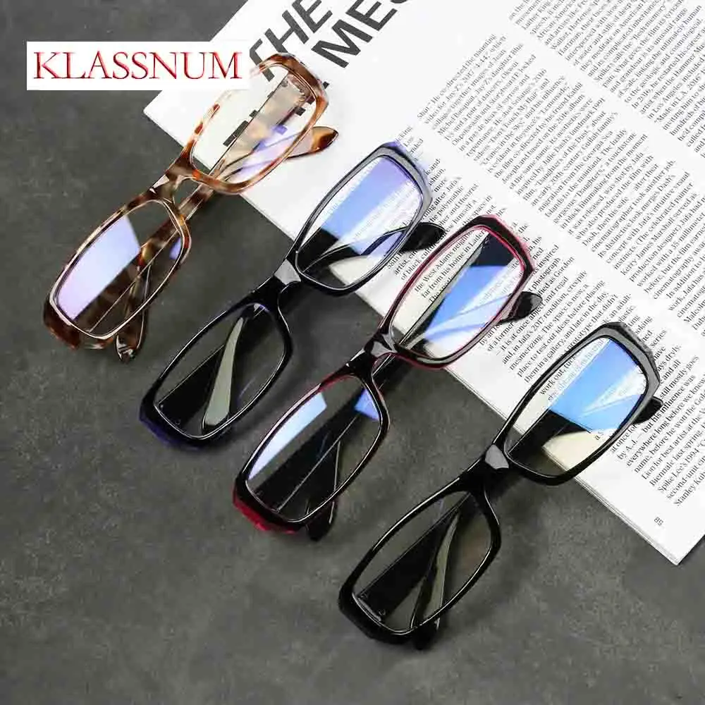 KLASSNUM Fashion HD Anti-UV Blue-ray Glasses Women Men Radiation Protection Computer Goggles Anti-fatigue Eyeglasses Flat Mirror