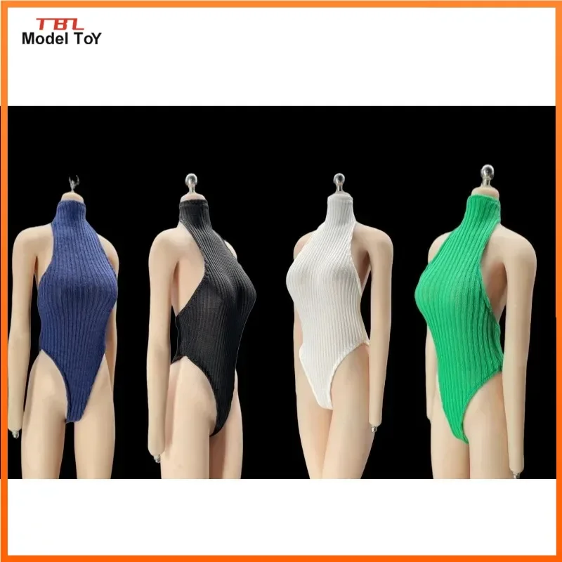 1/6 Scale High-neck Sleeveless Stretch Bodycon Swimsuit Four Colors Clothes Model for 12'' Female Soldier PH TBL Doll Toys