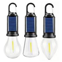 Rechargeable Camping Light Solar Charging Outdoor Light Waterproof Vintage Decoration Lightweight Tent Lamp with Mounting Hooks