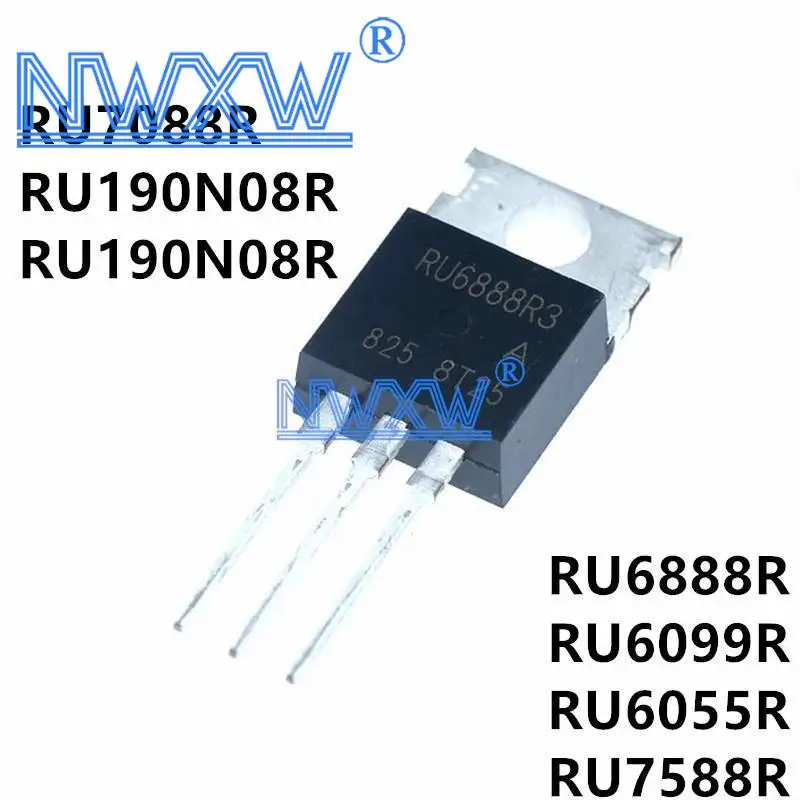 10 шт. RU6888R TO220 RU6888 TO-220 RU6888R3 RU6099R RU6099 RU6055R RU6055 RU7588R RU7588 RU75N08R RU75N08 RU190N08R RU7088R