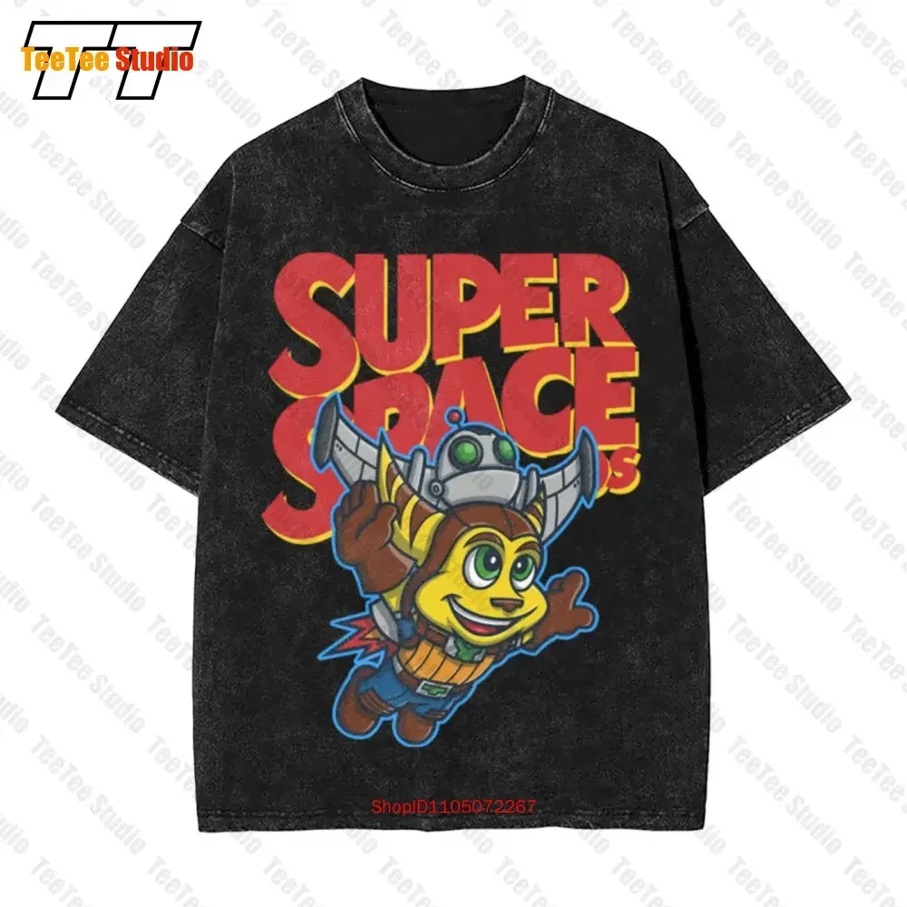 Super Space Bros Ratchet Clank Vintage Oversized T-Shirt WV6L