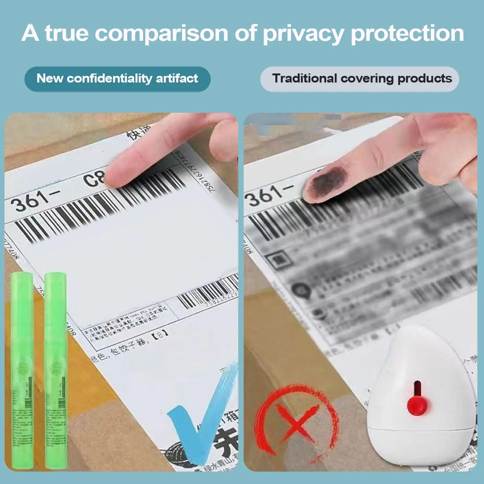 Picture 4: Thermal Paper Privacy Eraser Information Coverage Fluid Pocket Smear Coverer Tool for Document Package Bills