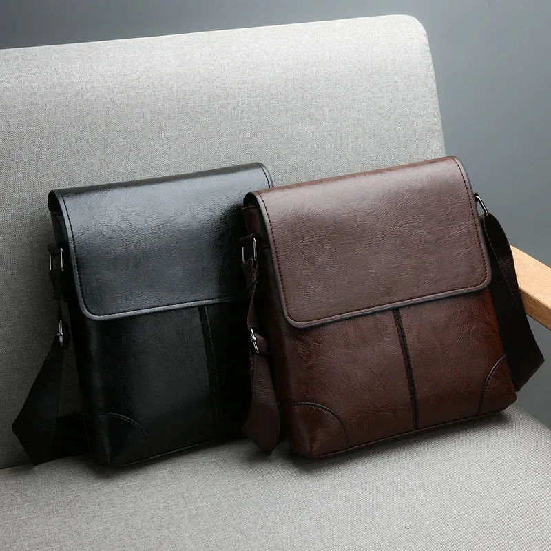 Bolso de lujo de cuero PU para hombre, bolsa de hombro, riñonera, cinturón, bolso cruzado informal para teléfono, Color sólido