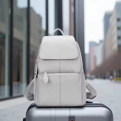 Zency Stylish Black White Genuine Leather Women Backpack A++ Quality Anti-theft Large Capacity Knapsack Travel Designer Rucksack