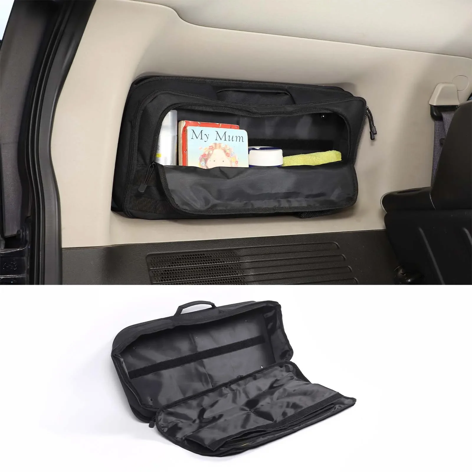 For Hummer H3 2005-2009 Car Trunk Side Window Bag Oxford Cloth Suction-mounted Storage Bag on The Left Interior Accessories