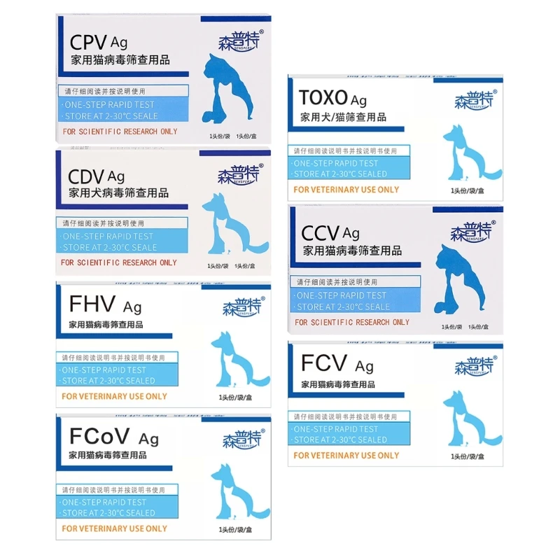 Cat Dog Distemper Parvovirus Detection Strip Accurate Testing for Pet CDV CPV FHV CCV Test Strip  Test Paper M68E