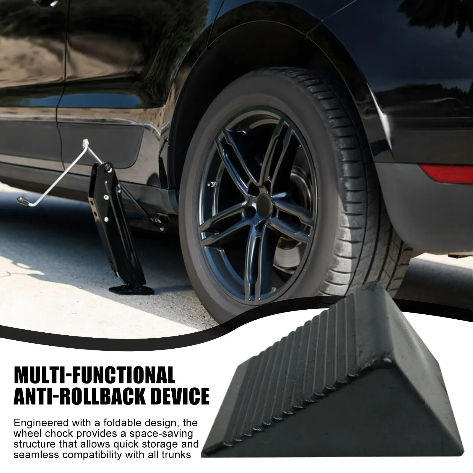 new Tire Slips Stopper Wheel Chock Durable Secure Positioning Pad For Cars Motorcycles Trucks Caravans Trailers Vehicle Wheel