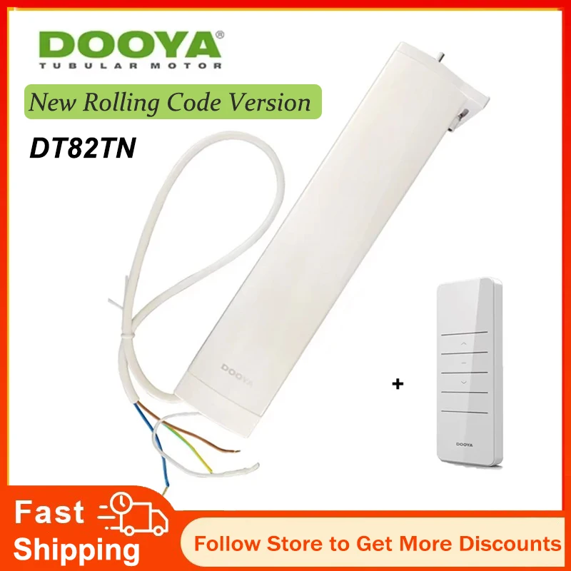 

DOOYA Curtain Motor DT82TN 3 Wire AC 100-240V 50/60 HZ,Dry Contact Switch/RF433 Control,Silent Curtain Motor for Smart Home
