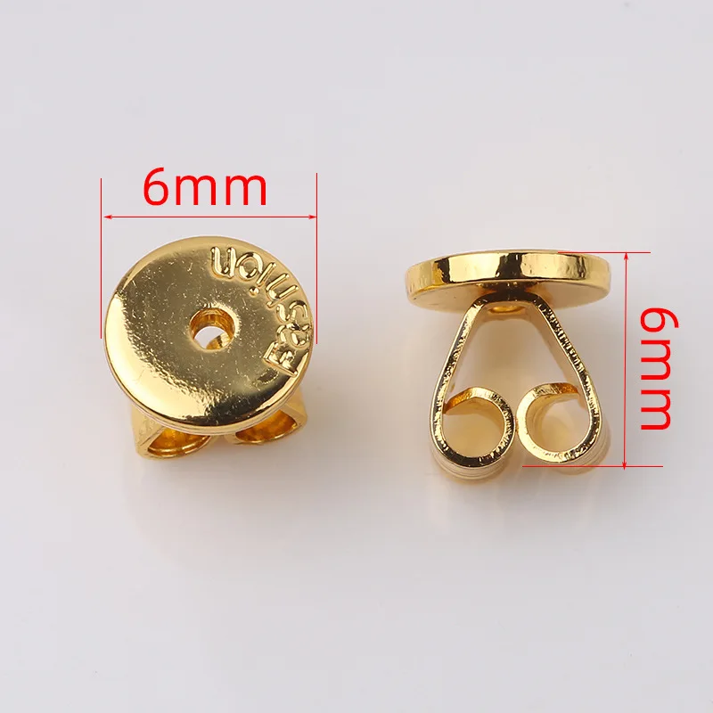 10 قطعة/الوحدة المعادن 6/8 مللي متر جولة الأذن التوصيل القرط ترصيع ظهورهم السدادات استبدال DIY بها بنفسك مستلزمات صناعة المجوهرات اكسسوارات أجزاء