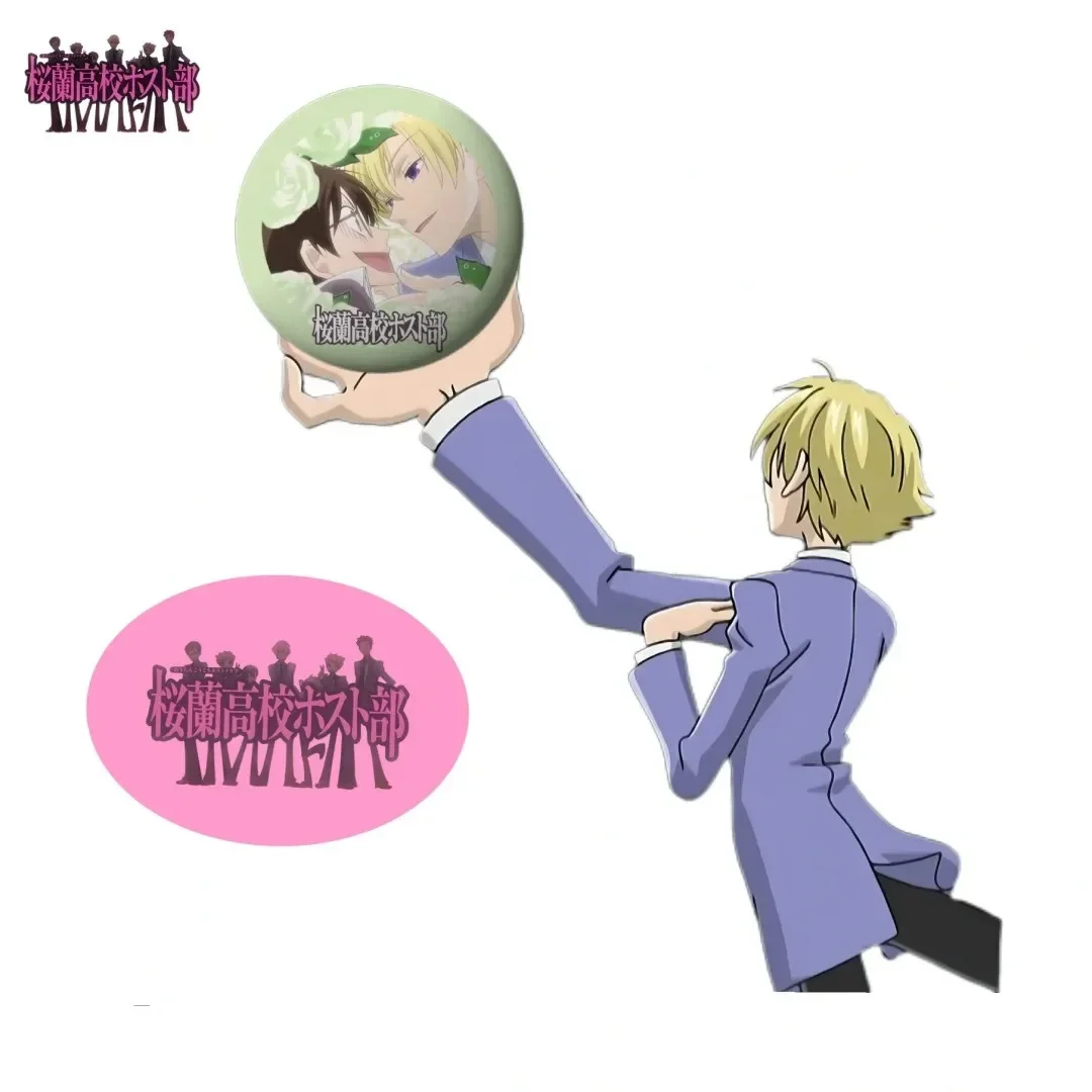 Suou Tamaki 배지 로제트 아크릴 스탠드, Ouran Koukou 호스트 클럽 애니메이션 상품, 재미있는 피규어 디스플레이 컬렉션 장식, 책상 장식