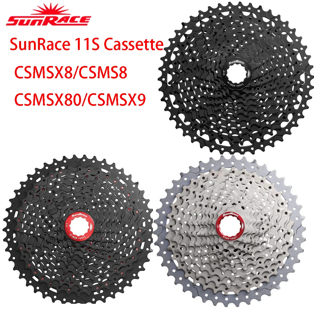 SunRace CSMX8/CSMX80/CSMX9 11-Gang Fahrradkassette 11-50T 11-51T 11-46T 10-52T Aluminiumlegierung Kassette