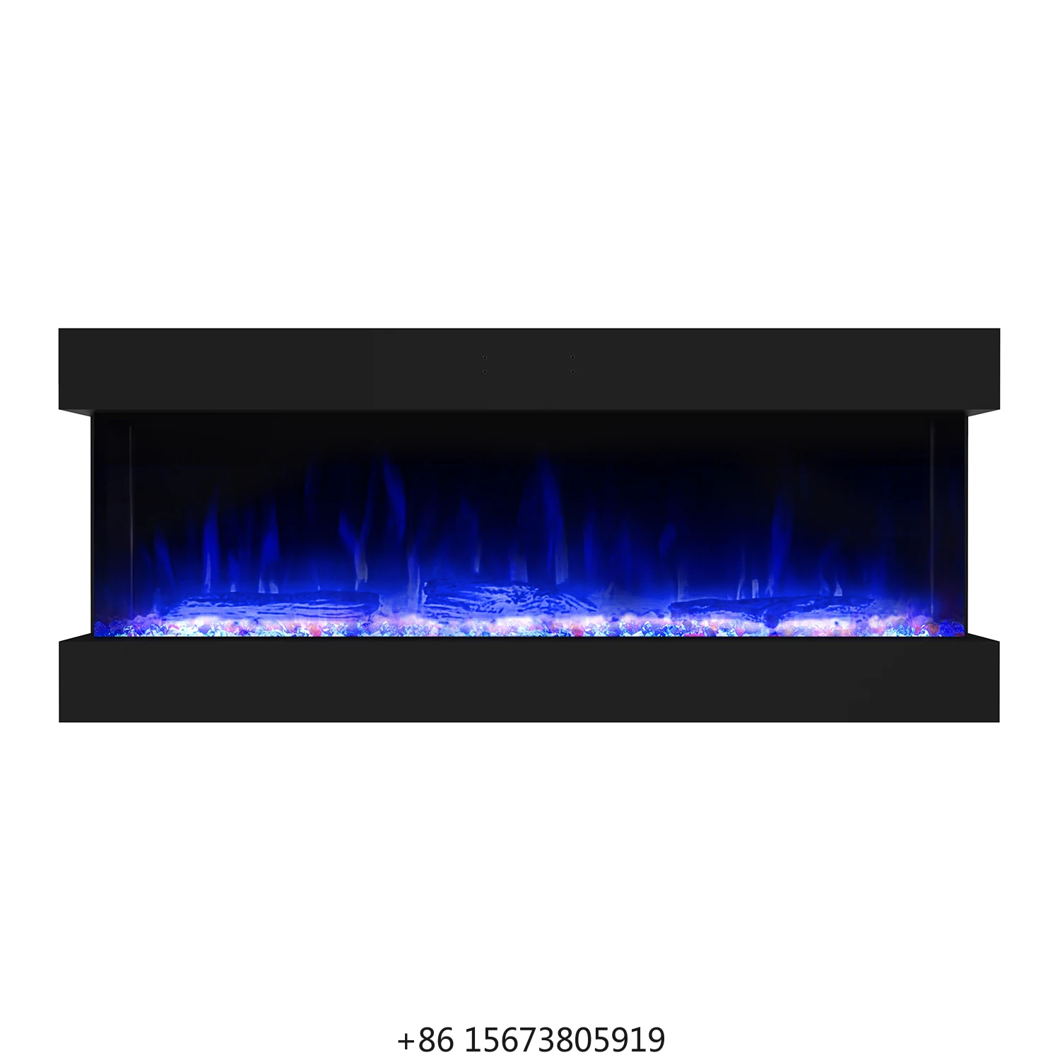 

60-дюймовый электрический камин с 3-сторонним обогревом, высококачественный, для помещений, с эффектом настоящего пламени LED