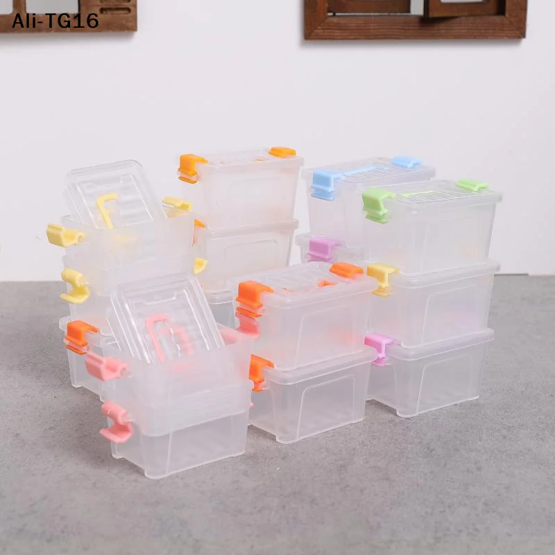 【Y11】5Pcs Portable Organizer Case Dollhouse Transparent Plastic Storage Box Household Lightweight Storage Boxes