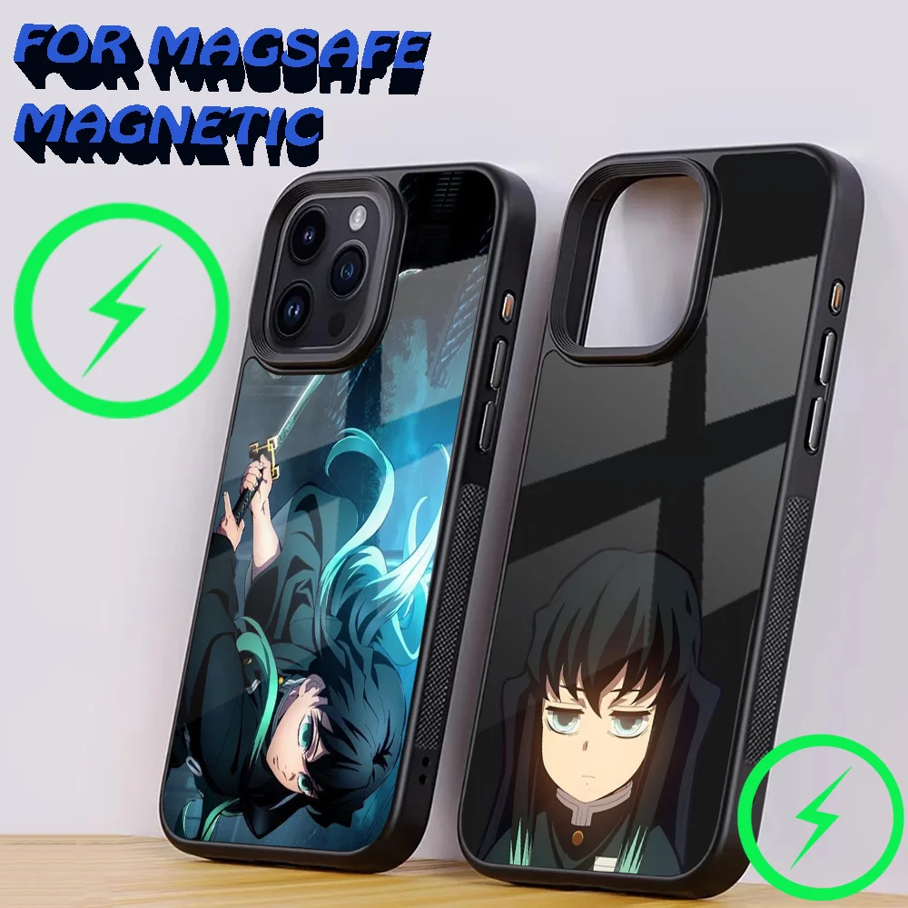 Anime Muichiro Tokito Phone Case For iPhone 16,15,14,13,12,11,Plus,Pro,Max Mini Magsafe Magnetic Wireless Charging