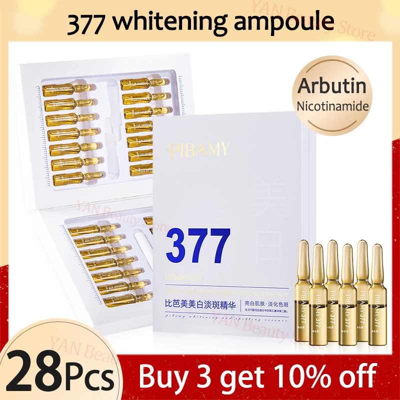 28/84ชิ้น Arbutin Whitening Ampoule, Nicotinamide Spot Lightening Fade เมลานินเซรั่มยีสต์กระชับต่อต้านริ้วรอยบำรุงผิว