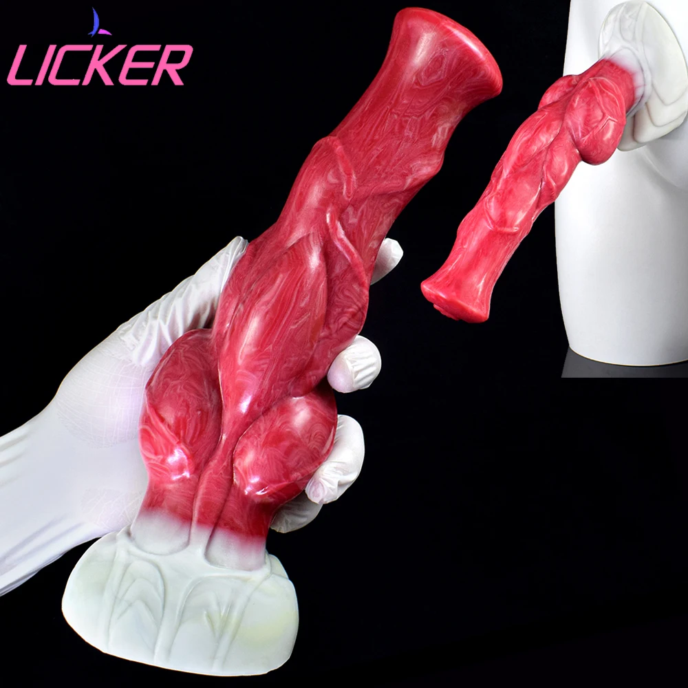 

LICKER Animal Wolf Knot Penis With Sucker G-Spot Stimulator Sex Dick Pleasure Product For Women Masturbator Vaginal Massage