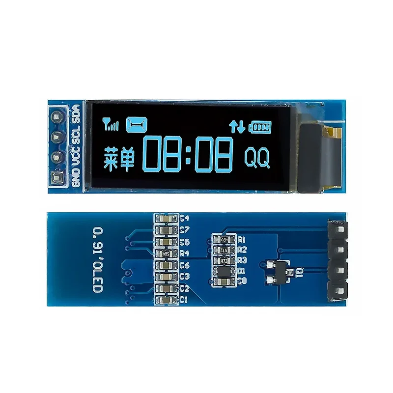 Imagem -04 - Módulo de Exibição Led para Arduino Branco Azul Oled Lcd Iic Comunique-se Rohs 091 128x32