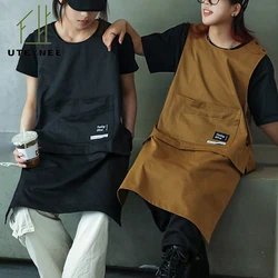 Kitchen Catering Cafe Work Waterproof Apron with Pockets Stain-resistant Detachable Men Women Hairdressing Barista Apron Vest