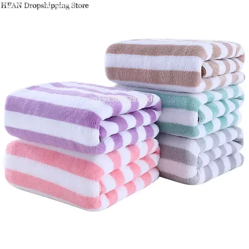Juego de toallas de baño absorbentes de secado rápido a rayas de 35x75cm, toallas de mano suaves para la cara para adultos, toallas de baño de microfibra para baño
