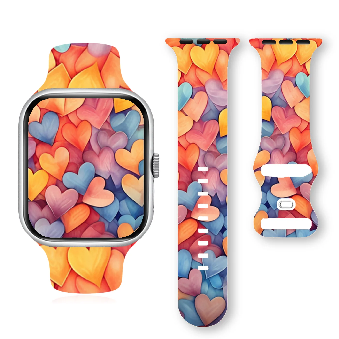 Rock That Rainbow Soft Silicone Band for Apple Watch 9 8 7 6 5 Ultra SE Size 38 40 41 42 44 45 49mm Suitable for All iWatch