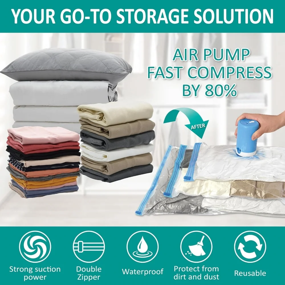 Electric Pump Vacuum Storage Bags, Space Saver
