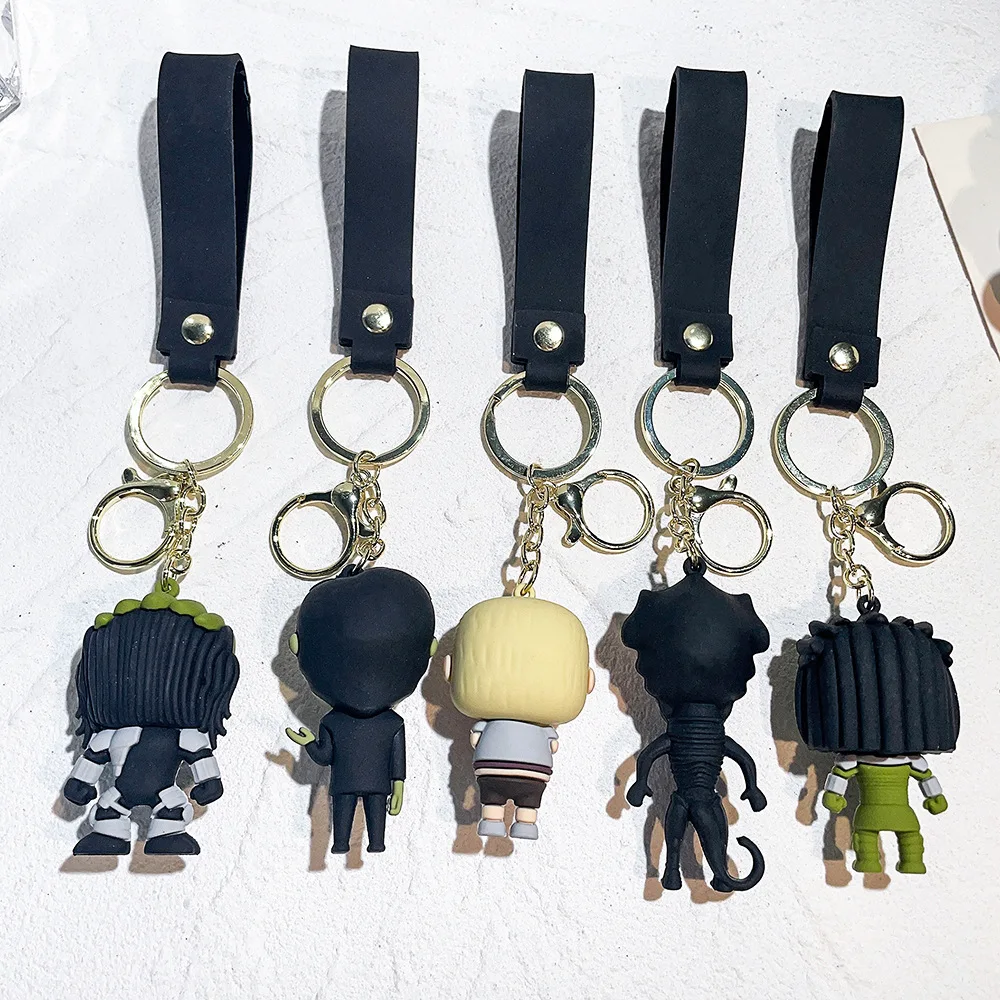 Hot Sell Wednesday Action Figure Doll Keyring Morticia Gomez Adams Family Figures KeyChain Student Backpack Accessories  Cosplay