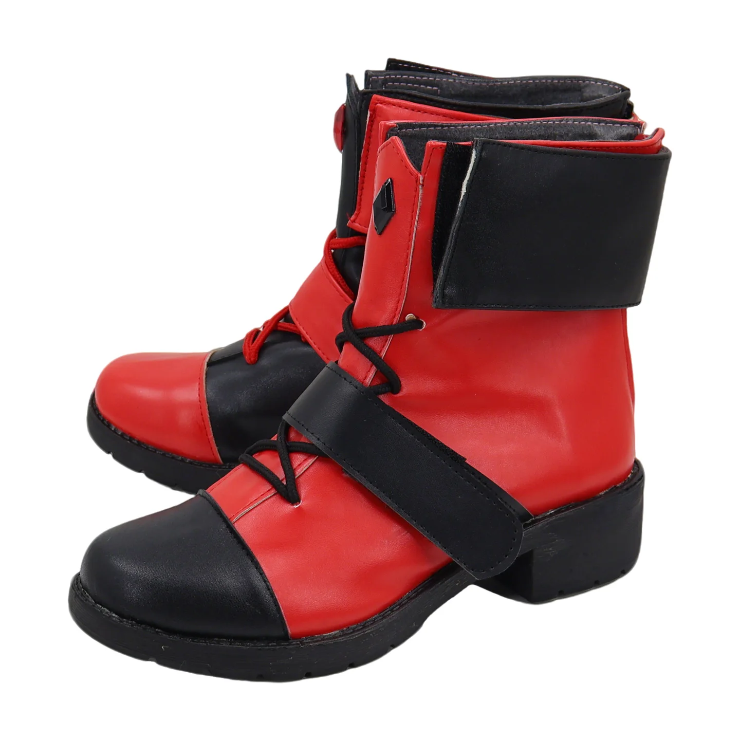 Harley Cosplay Shoes Red Black Quinzel Suicide Isekai Joker Girl Squad Boots Anime Halloween Custom made