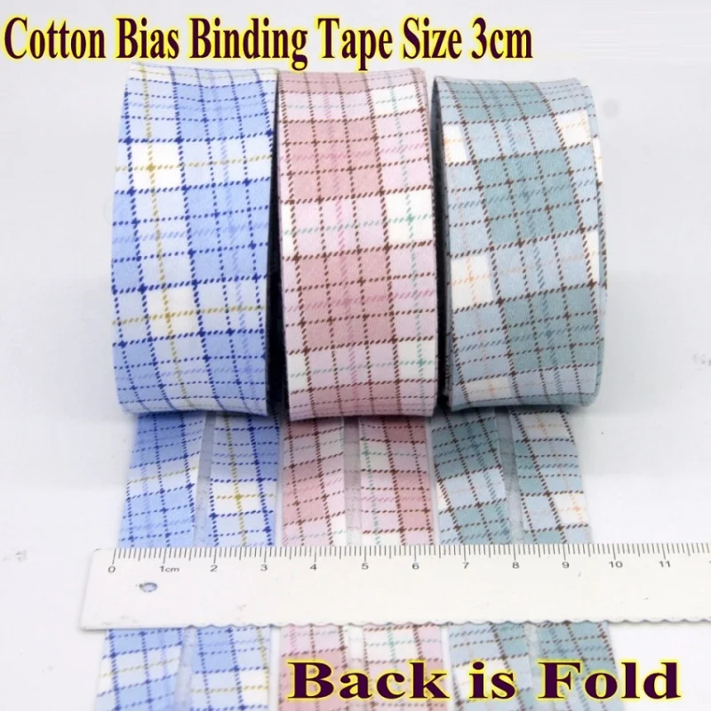 30mm x 5meters Cotton Bias Binding Tape Size solid color DIY handmade sewing material Cloth Bias Tape