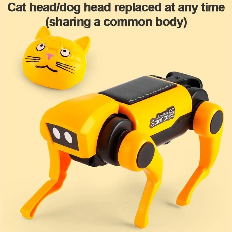 Diy リモコンロボット動物ソーラーロボットキット子供のための機械犬電気動物太陽エネルギー蒸気教育玩具