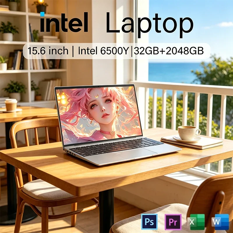 

Original New 15.6" Laptop Intel 6500Y 32GB RAM 2TB SSD Windows11 5000mAh Backlit Keyboard Fingerprint Office Gaming Notebook PC