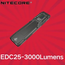 Nitecore-edc25 3000Lumens Tipo-C Recarregável EDC Lanterna, Built-in 1.700 mAh Li-ion Battery, Outdoor Camping