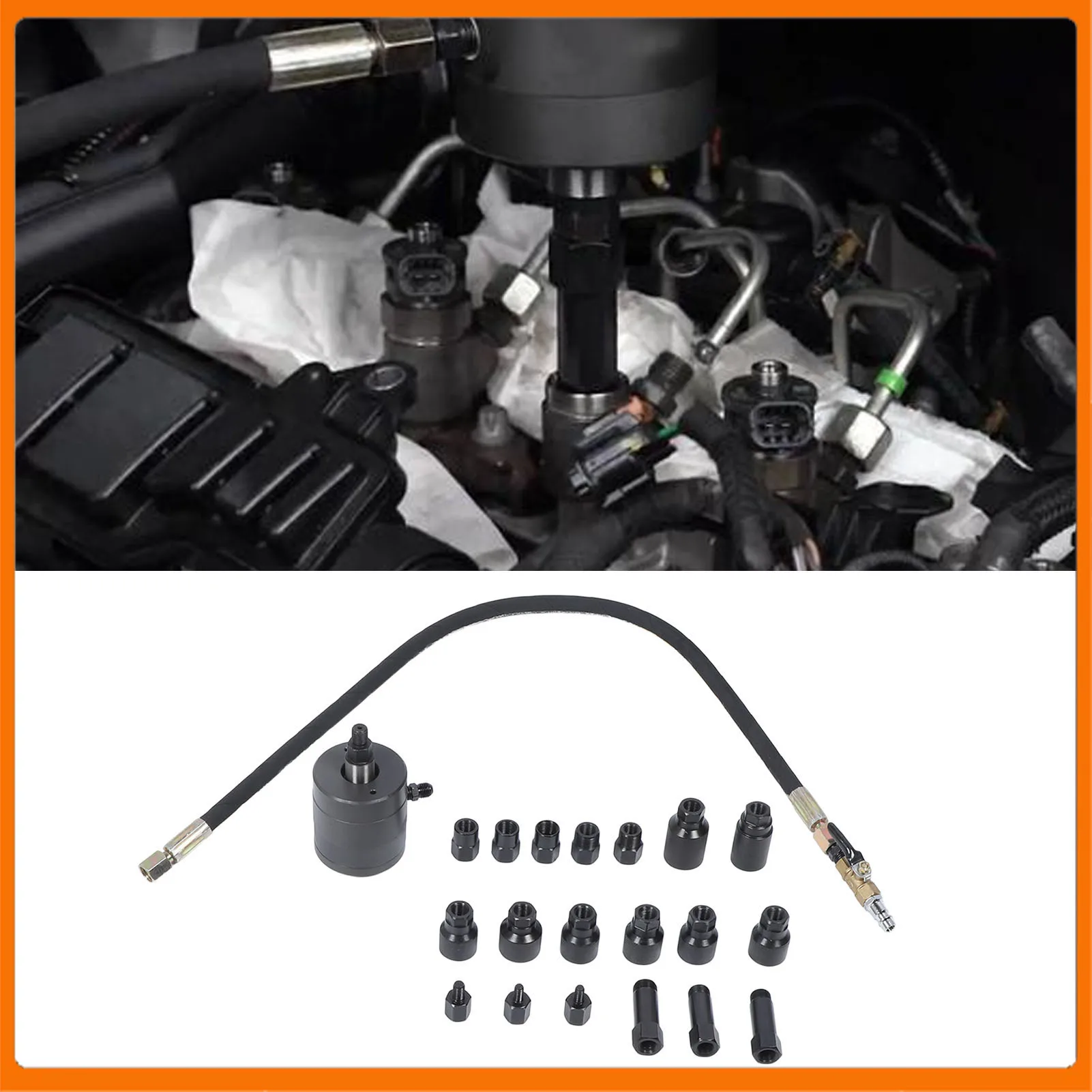 

21PCS Diesel Injector Puller Kit Injector Extractor Tool Quick Removal High Hardness Pneumatic with Storage Box for Engines