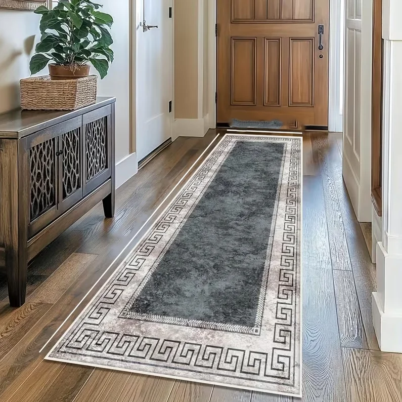Vintage Luxury Corridor Long Mat Durable Kitchen Corridor Floor Balcony Runway Floor Mat Maintain Staircase Entrance Long Mat