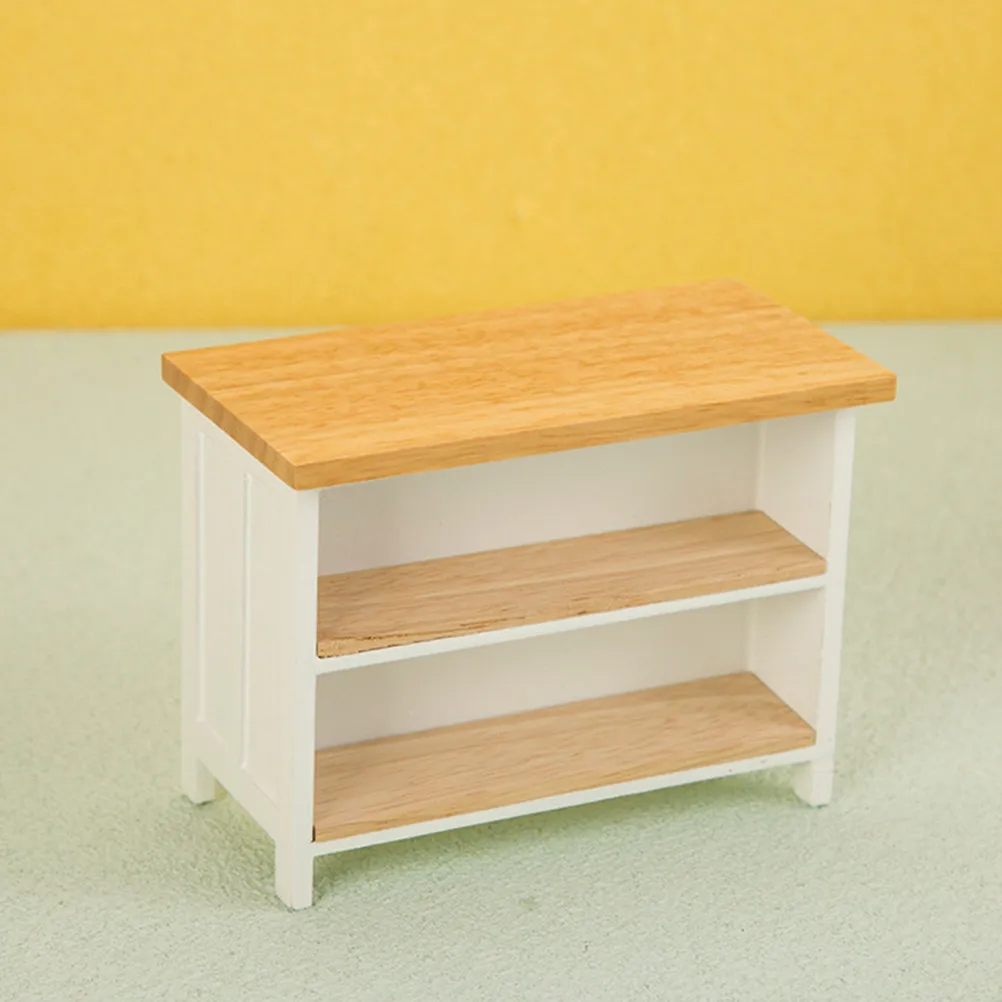 

Wooden Miniature Desk for Dollhouse Natural Minimalist Finish Sturdy Smooth Surface Realistic Detail Mini Furniture Decor