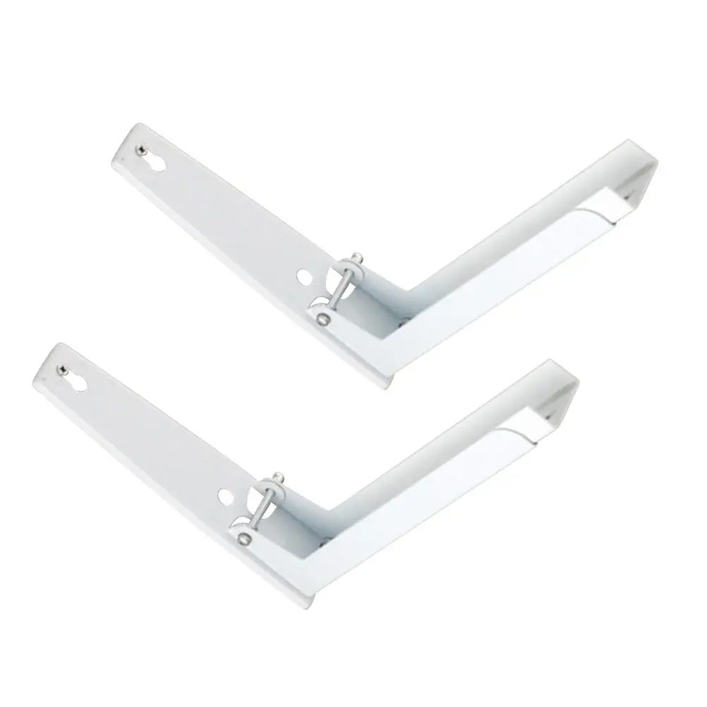 1Pair Wall-Mounted Kitchen Rack Stainless Steel Telescopic Foldable Microwave Oven Holder Space-Saving Retractable Bracket