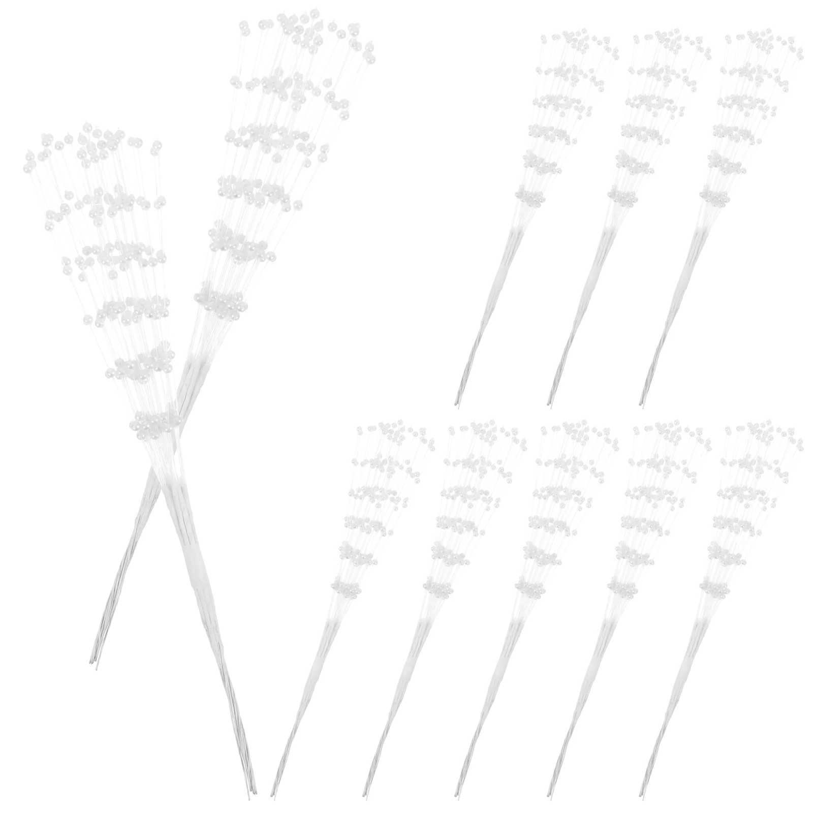 

100pcs White Abs Pearl String For Wedding Bouquet Decoration Bridal String Of Pearls Supplies Floral Picks Party Craft